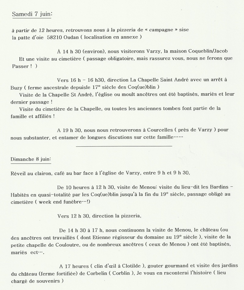 programme cousinade 2014